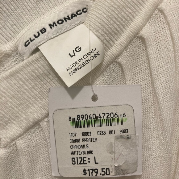 Club Monaco Janou Sweater Size L Off the Shoulder with Straps Lined White - Picture 4 of 5